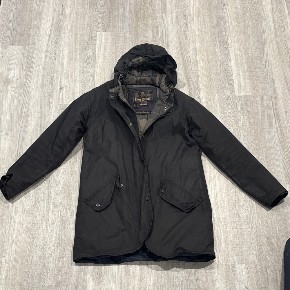 Barbour Black Hooded Women's Coat